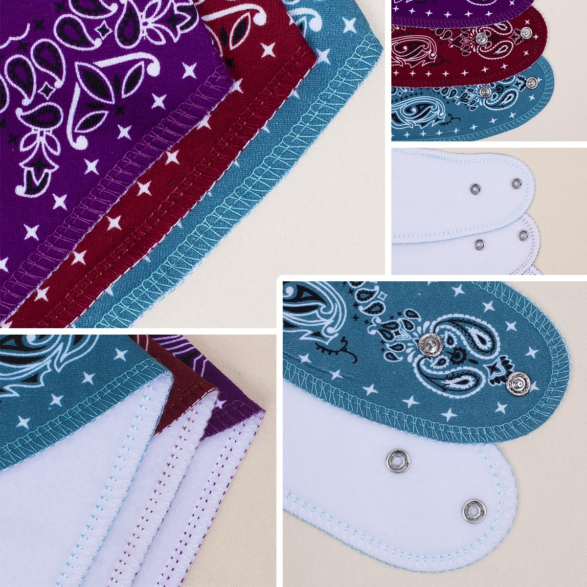 Maiwa 10 Pack Baby Triangle Bandana Bibs for Boys Girls for Drool Teething Eating with Snaps