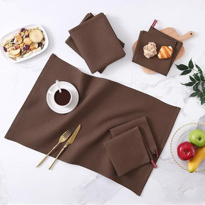 Homaxy 100% Cotton Kitchen Towels and Dishcloths Set