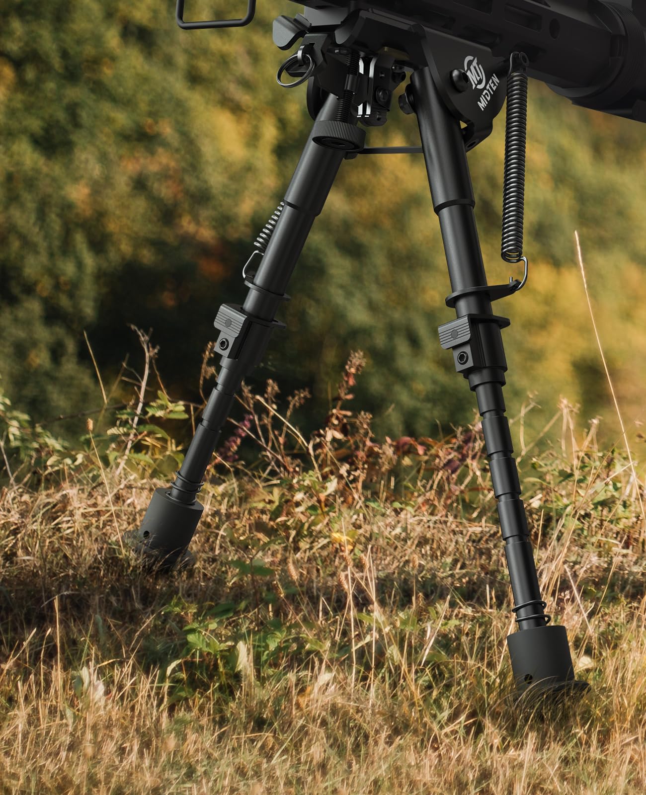 MidTen Bipods for Rifles M-Rail Sling Stud Bipod with Adapter Adjustable 6-9 Inches Aluminum