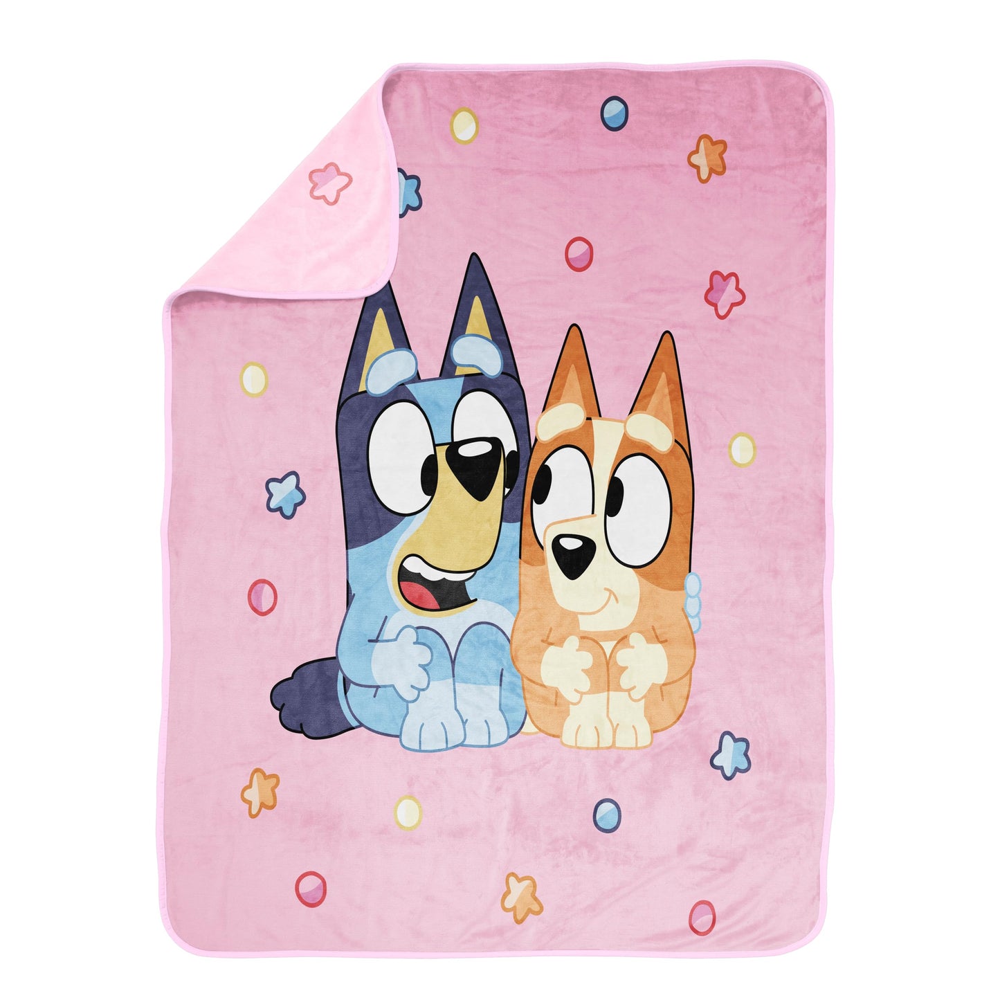 Jay Franco Kids Plush Throw Blanket – Soft & Comfy Throw for Couch or Bed – Cozy Home Décor for Living Room & Bedroom, Pink - Bluey, 46x60 - Throw Blanket