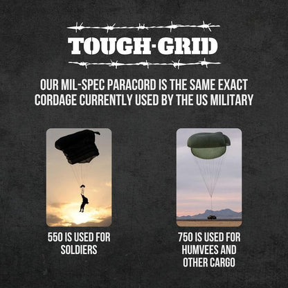 TOUGH-GRID 550 Paracord Rope - Durable Nylon Survival Cord for Camping & Tactical Gear | Made in USA