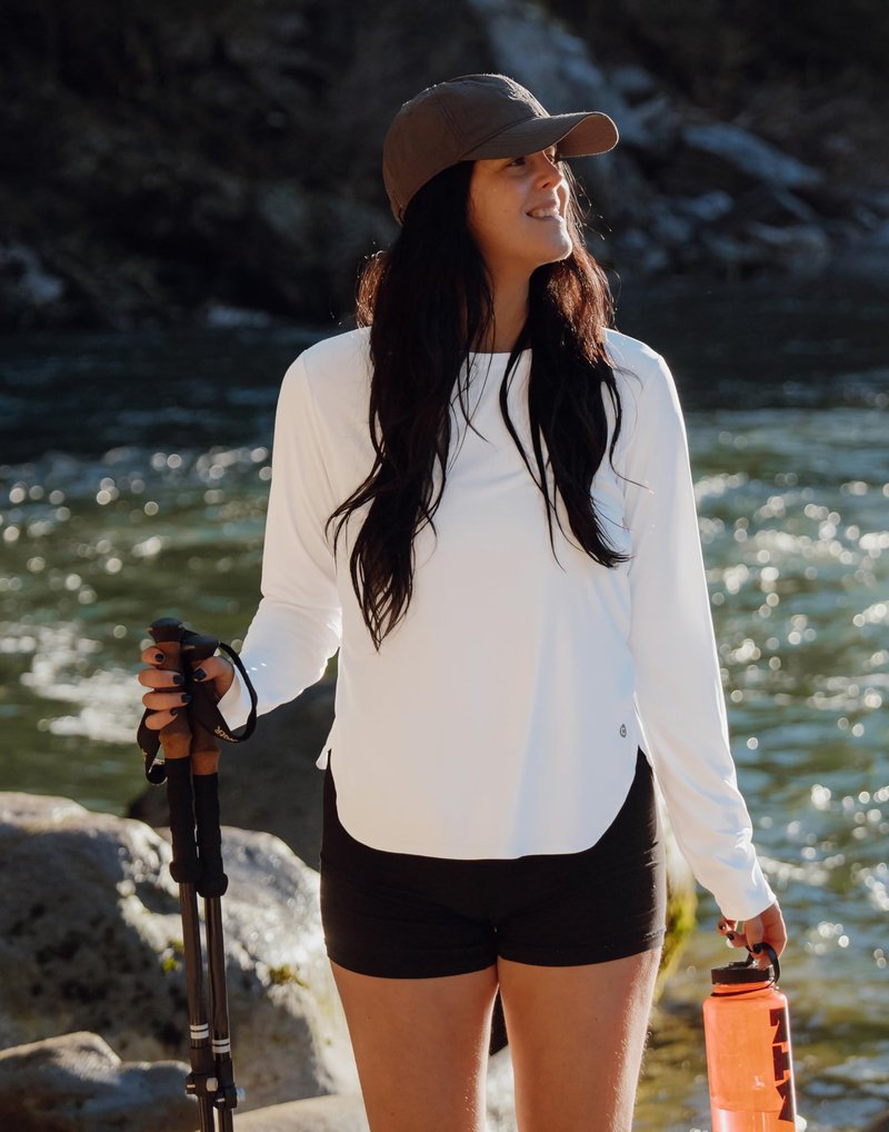 Women's Sun Shirts UPF 50+ Long Sleeve UV Protection Shirt Lightweight Quick Dry Workout Hiking Tops for Women(White,XXL)