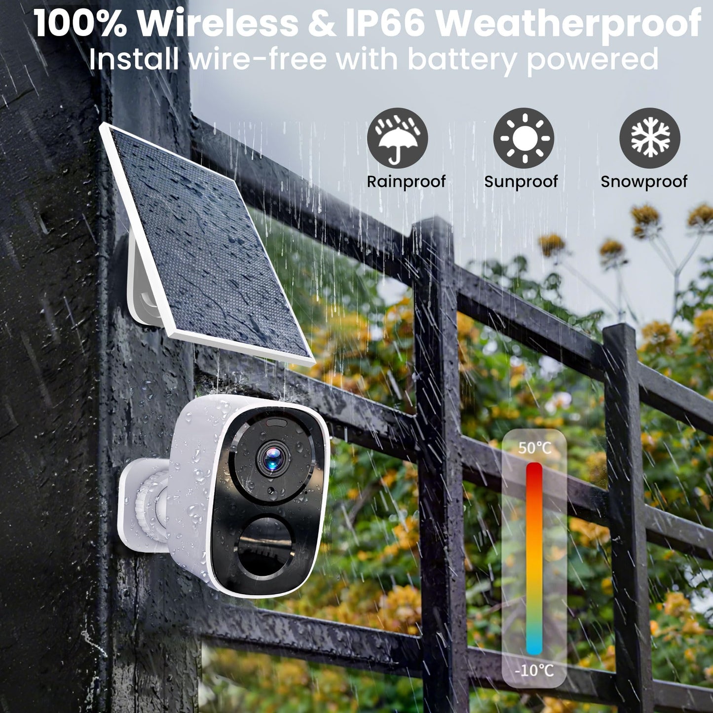 2025 Upgraded 2K Security Cameras Wireless Outdoor, Free Cloud Storage & Local SD Card Support, 1-6 Months Battery Life, Waterproof, 2-Way Talk, AI Motion Detection Spotlight Siren Alarm Camera