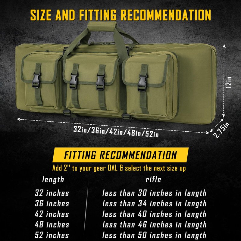DULCE DOM 36 inch Double Rifle Case Soft Gun Bag for Rifles Pistols Storage & Transportation, All Around Shooting Range Tactical Backpack, Valentine Gifts for Men Boyfriend Husband