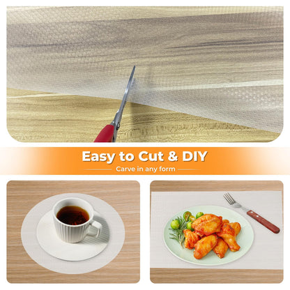 Kitchen Shelf Liner Drawer Liner Durable Stain-Proof Shelf Liners for Cabinets Refrigerator Liners Transparent 17.5 Inch x 20 FT