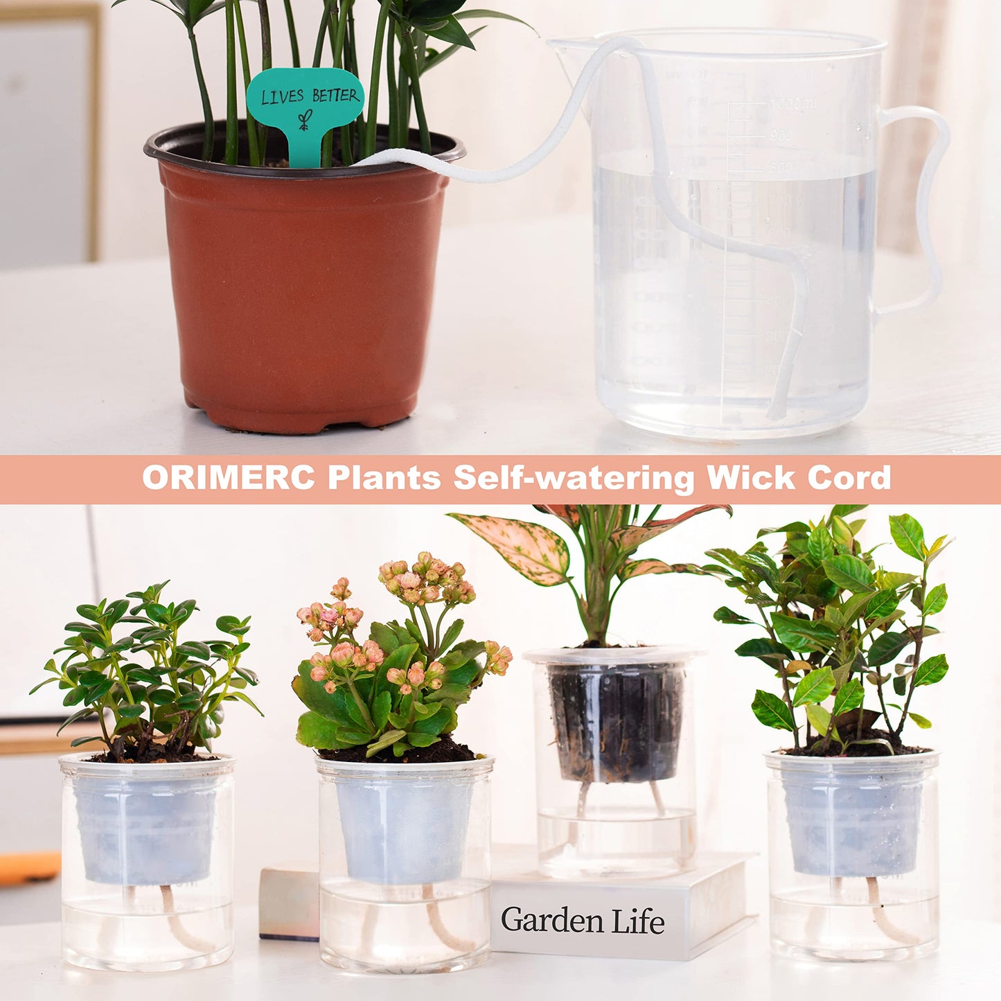 ORIMERC 12 pcs 3 inch Net Cup Quality Planting Mesh Pots/Baskets with Self Watering Wick Cord & Plant Labels for Garden Hydroponic Planting Pond Plants Planting Mason Jar Orchid Kratky Growing