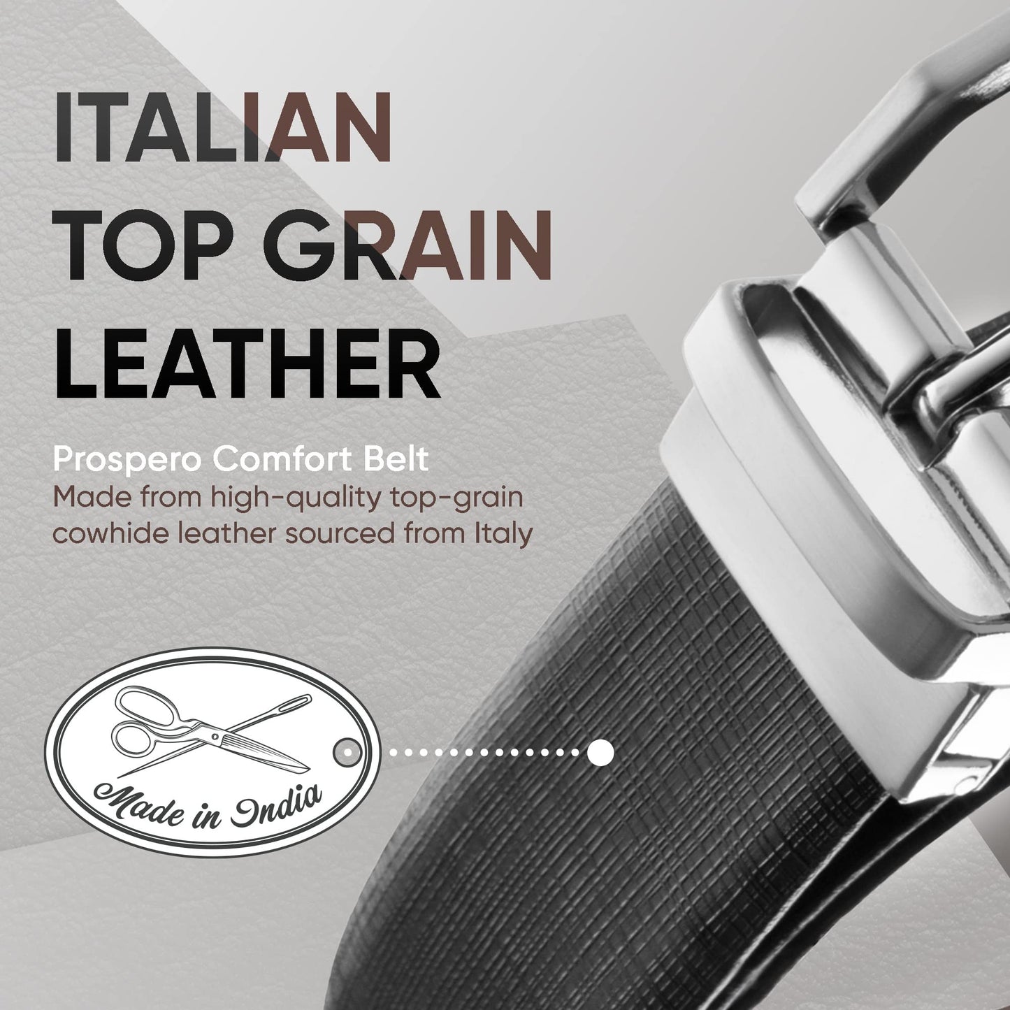 Prospero Comfort - Reversible Belts for Men, Italian Top-Grain Leather Belt for Men, 2-Toned Men’s Belts, Men’s Belt for Casual Wear, 35mm Dress Belt, Criss Cross Brown and Black Belt Men’s Size 32