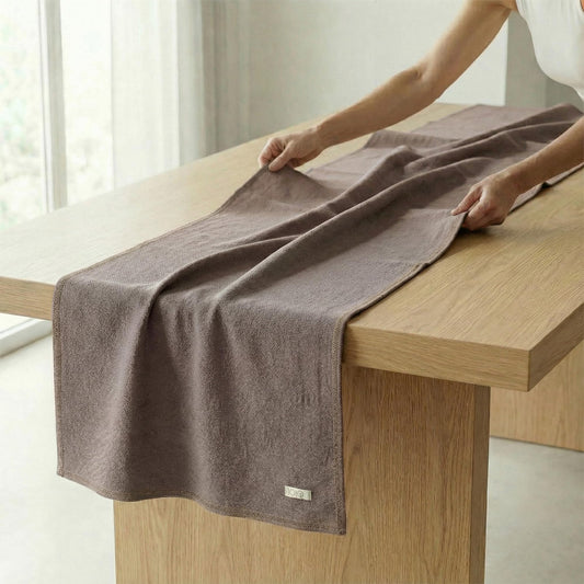 Jojomia Odin 100% Turkish Cotton Table Runner 27x70 Inch, Clean Edge, Oeko-TEX Certified, Machine Washable, for Dining Table, Farmhouse and Holiday Decor