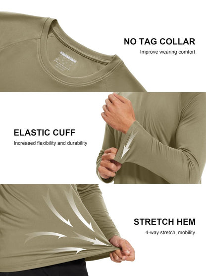 MAGCOMSEN Rashguard Shirts for Men Long Sleeve Workout Shirts Gym Shirts Performance T Shirt Quick Dry Baselayer Shirt Outdoor Shirts