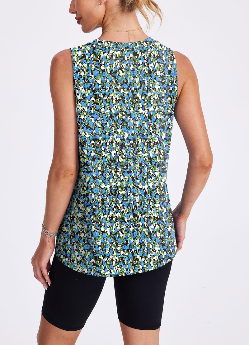 XIEERDUO Workout Tank Tops for Women Sleeveless Running Shirts Activewear Gym Yoga Floral Tops XL