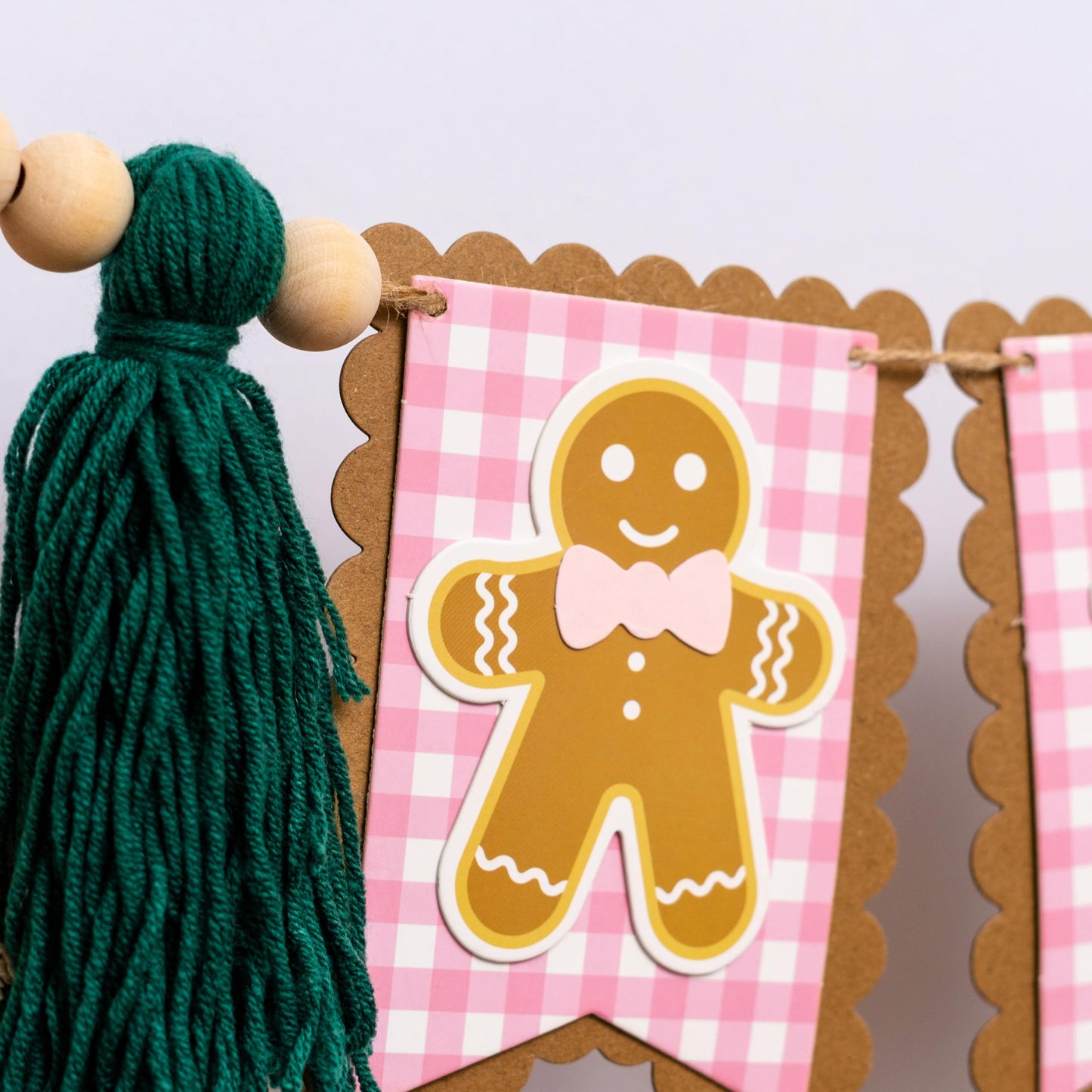 GIOGUK Christmas Gingerbread High Chair Banner - Merry Christmas First Birthday Party Decoration Supplies Banner, Xmas Gingerbread Theme High Chair Tassels Garland, Gingerbread Sign 1st Birthday Party Anniversary Photo Prop