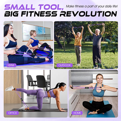 Resistance Bands, Figure 8 Resistance Band, Exercise Bands with Handles for Back, Workout Bands for Arms, Shoulder, Leg, Physical Therapy, Pilates, Home Gym Workout Equipment for Women Men