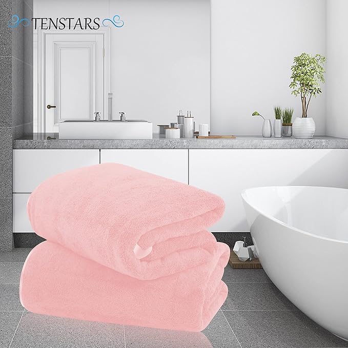 TENSTARS Silk Hemming Bath Towels