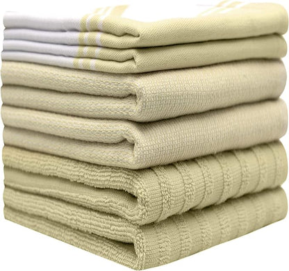 Premium Kitchen Towels | Large Cotton Dish Towels | Flat & Terry Highly