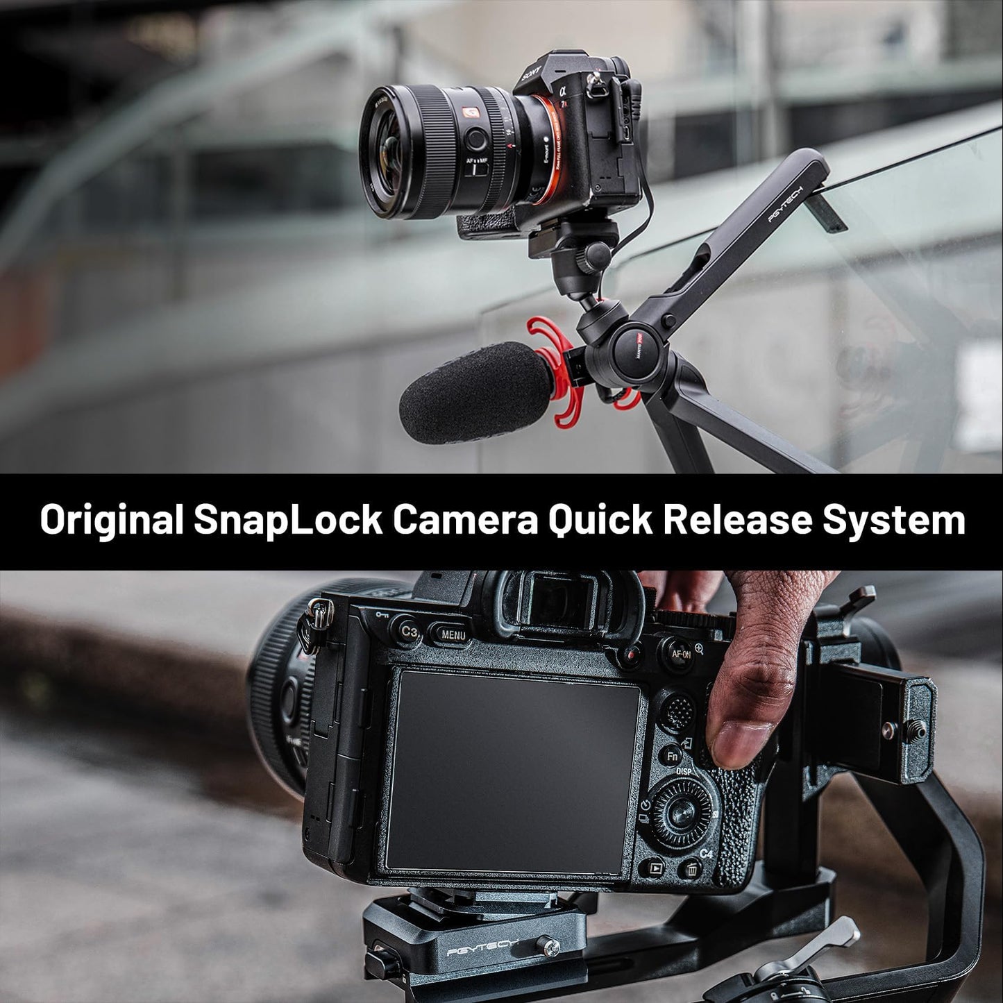 PGYTECH Beetle Camera Clip V2 with Plate, Quick Release Camera Backpack Clip, Arca-Swiss Compatible, SnapLock System for Sony/Nikon/Fuji/DSLR Cameras, Instant Mounting & Hands-Free, Aurora Purple
