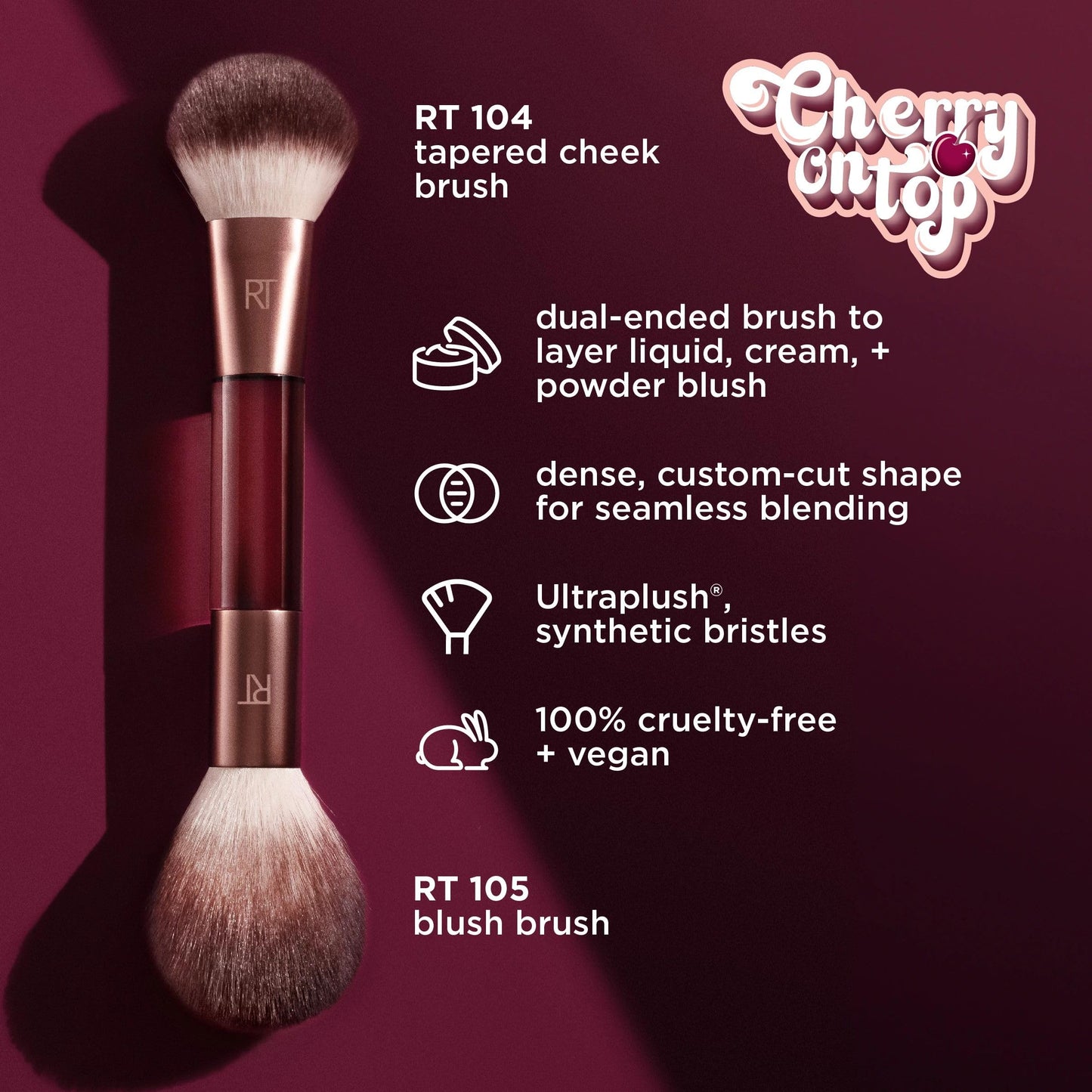 Real Techniques Cherry On Top Mini Marshmallow Puff Trio, Mini Makeup Puffs For Concealer & Foundation, Spot Correcting & Blending, Dry Use Beauty Sponge, Travel Size, Vegan & Cruelty-Free, 3 Count