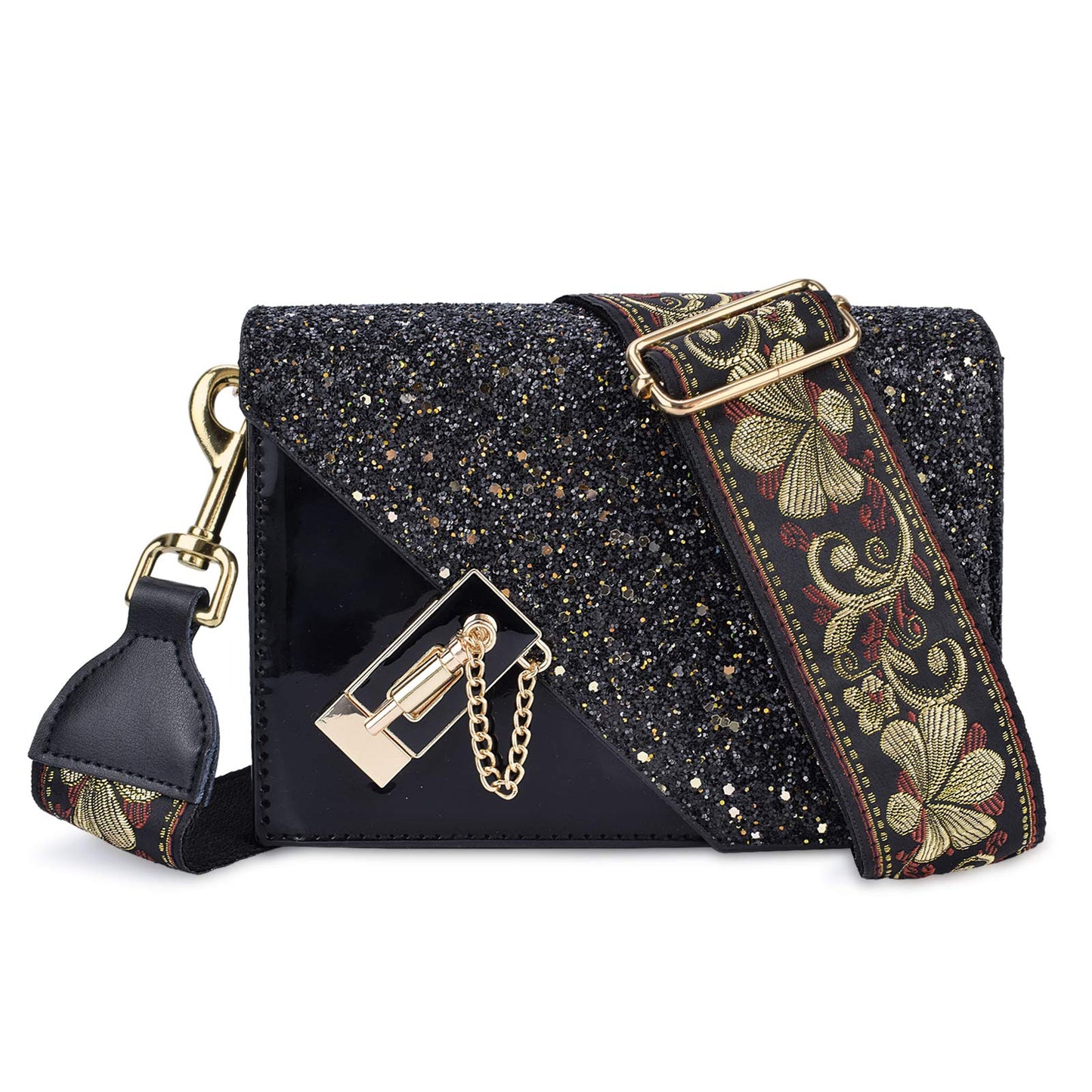 CLOUDMUSIC Handbag Strap Replacement Crossbody Strap Purse Strap For Women Girls(Vintage Glittering Petal)