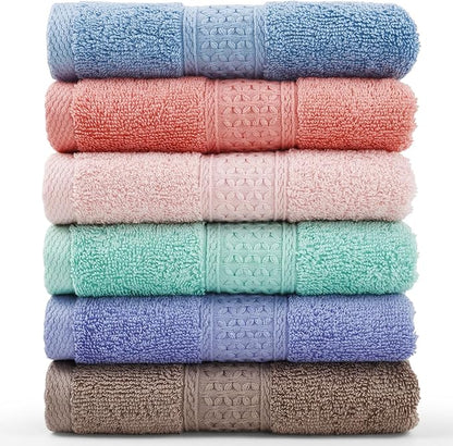 Cleanbear Face-Cloth Washcloths Set, 100% Cotton, High Absorbent, Size13