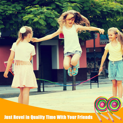 Coolrunner 16 FT Long Jump Rope(2 PACK), Double Dutch Jump Ropes, Soft Beaded Skipping for Kids Adults, Plastic Segmented Long Enough for 4-5 Jumpers