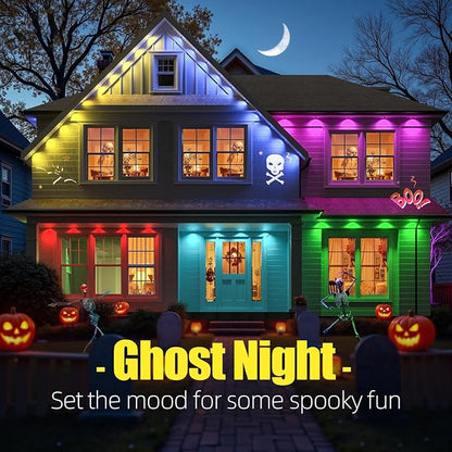 Permanent Outdoor Lights, 150ft RGB+IC Outside Lights for House, IP67 Waterproof Smart Outdoor Decorations with App/Remote Control for Halloween, Christmas, Holiday, Daily, Party