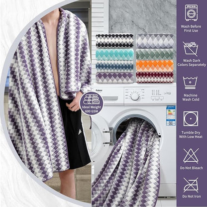 8 Piece Bathroom Towel Set |2 Oversized Bath Towels, 2 Hand Towels, 4