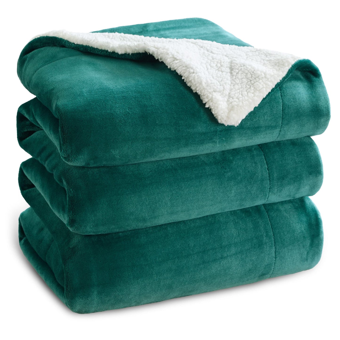 Bedsure GentleSoft Sherpa Fleece Blankets Queen Size for Bed - Thick and Warm, Soft Fuzzy Plush Queen Blanket for Winter, Grey, 90x90 Inches
