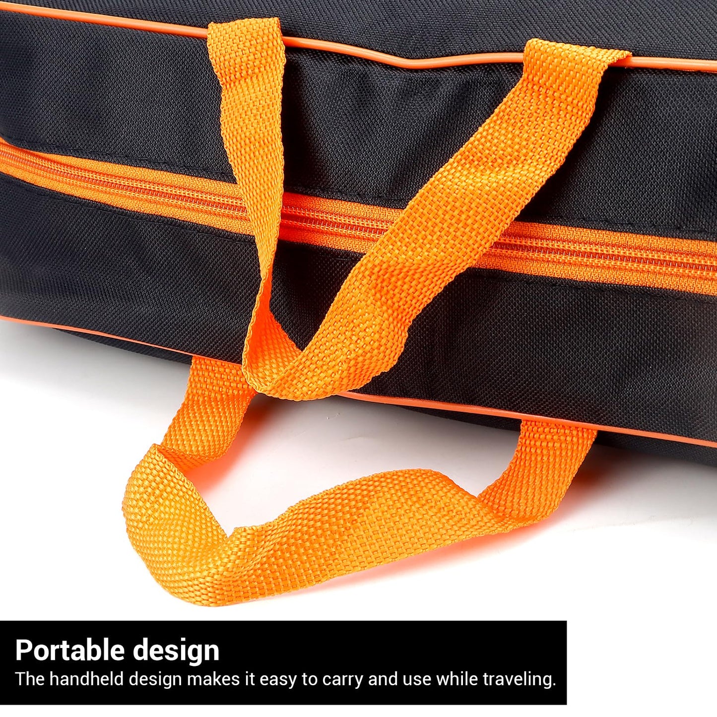 LCJAOF 1 Pcs Grill Utensil Storage Bag, Extra Large Oxford Fabric Grilling Accessory Bag for BBQ, Portable Barbecue Tool Bag for Camping Hiking（Orange 14.7 x 4.7 x 5.1 in）