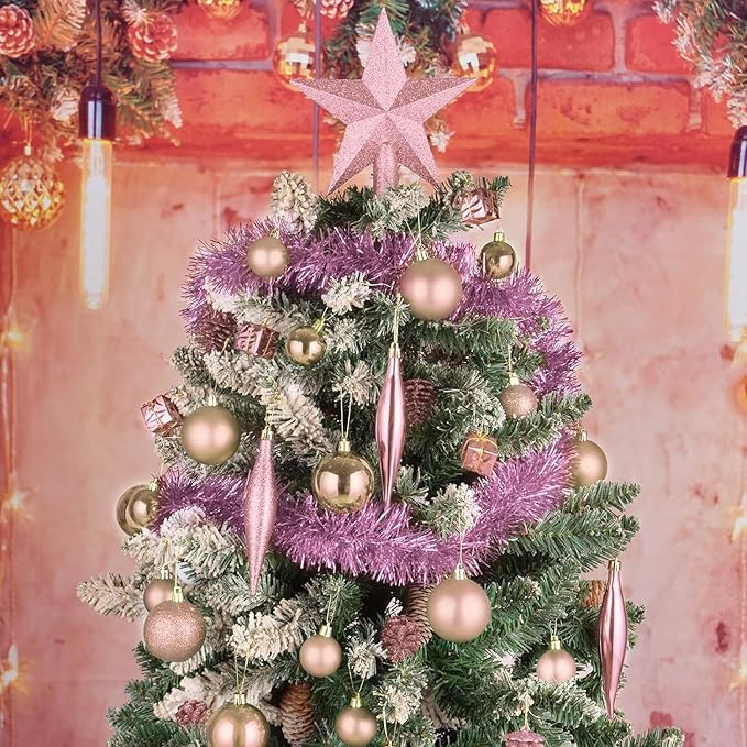 30ct Christmas Ball Ornaments, 2.36" Shatterproof Christmas Tree Decorations, Perfect Hanging Ball for Indoor/Outdoor Holiday Wedding Party Decor (Rose Gold)