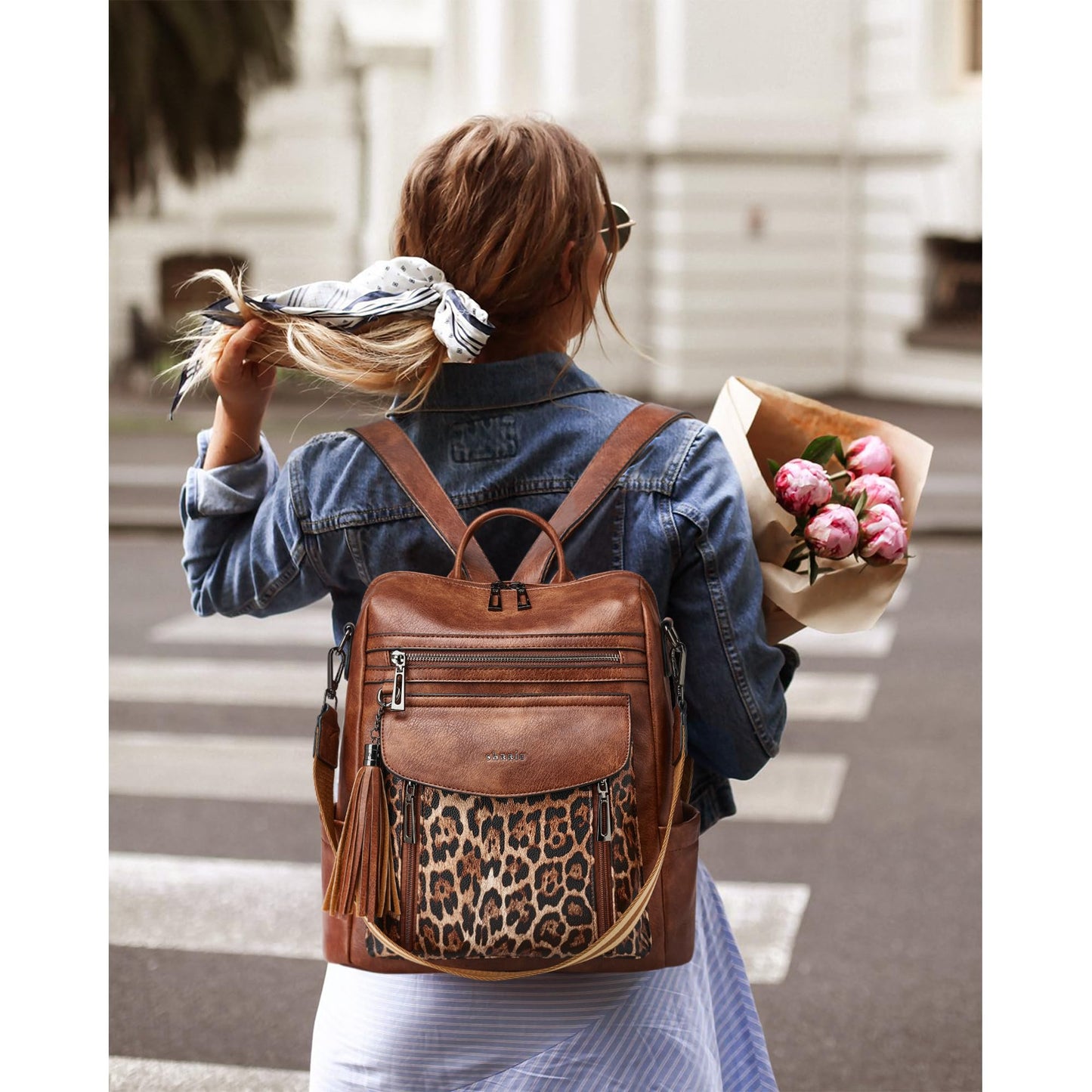 Shrrie Backpack Purse for Women Fashion Leather Backpack Purse Designer Travel Backpack Convertible Shoulder Bag with Wristlet