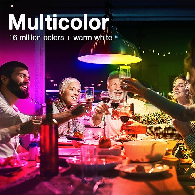 DAYBETTER Tuya Smart Light Bulbs, RGBCW WiFi Color Changing Led Bulbs Compatible with Alexa and Google Home Assistant, A19 E26 9W 800LM Multicolor Led Light Bulb, No Hub Required, Light Bulbs 12 Pack