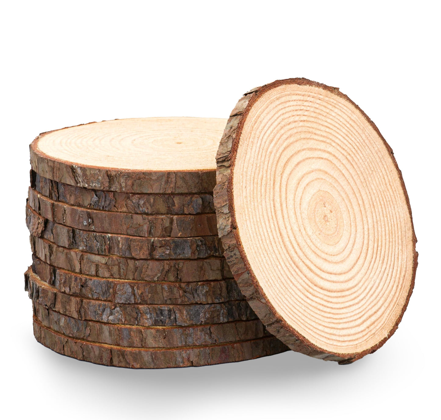 Set of (16) 8-9 inch Wood Slices for centerpieces! Natural Wood Rounds for Table centerpieces, Arts and Crafts, and Table Decorations (Set of 16 8-9")