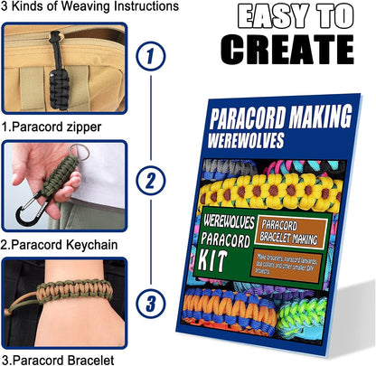 WEREWOLVES 28 Colors Paracord with Instruction, 10 Feet Each Parachute