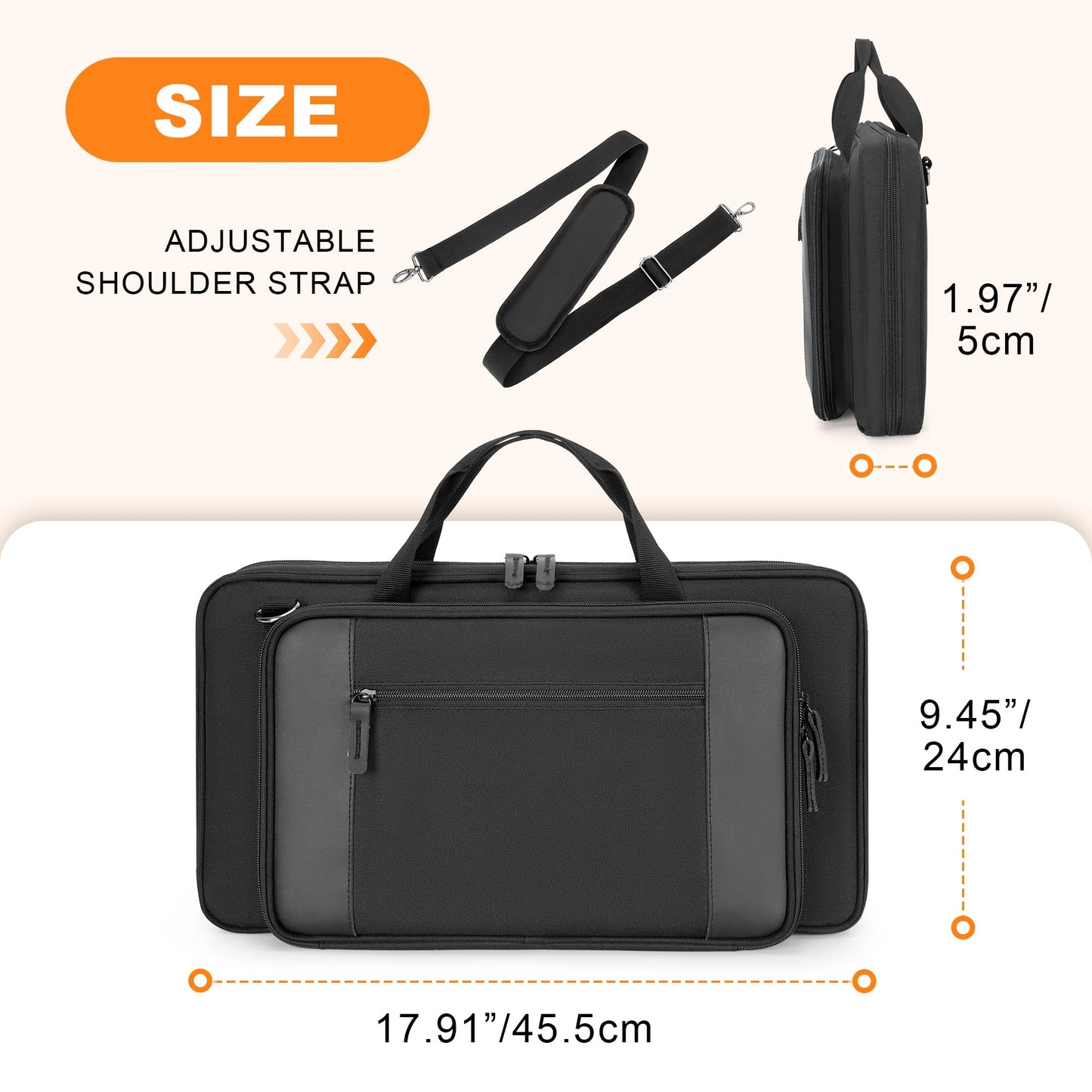 YARWO Chef Knife Bag with 20-Pockets, Professional Knife Sheath Storage Case with Shoulder Strap and Top Handle, Cooks & Culinary Tools Organizer Holder for Kitchen Travel Cooking Utensils (Bag Only)