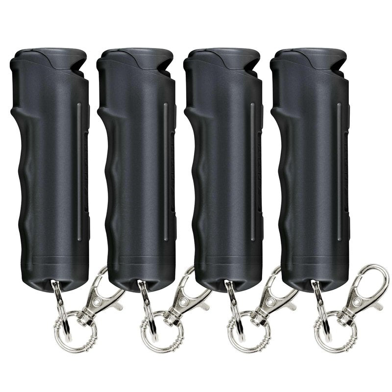 SABRE Pepper Spray with Fast Flip Top Safety & Snap‑Clip Keychain for Self Defense - Maximum Police Strength OC with UV Marking Dye, Finger Grip, 10‑Sec. Spray, 14-ft Range, Made in USA, 0.54 fl oz