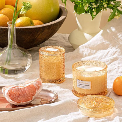 LA JOLIE MUSE Yuzu & Neroli Blossom Candle - Yuzu, Orange Blossom, Cedarwood | 12 oz Large 2-Wick Soy Wax Candle | 60 Hours Clean Burn | Citrus Scented Candle | Elegant Home Décor