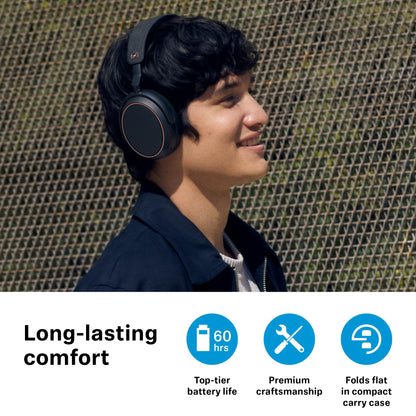 Sennheiser Momentum 4 Wireless Hi-Fi Headphones with Audiophile Sound, Bluetooth, Adaptive Noise Canceling, 60h Battery, Over-Ear Comfort, Foldable Design - Black/Copper (Renewed)
