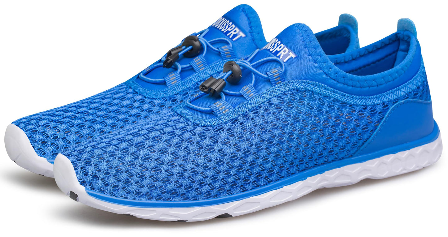 DOUSSPRT Men's Water Shoes Quick Drying Sports Aqua Shoes RoyalBlue Size 8