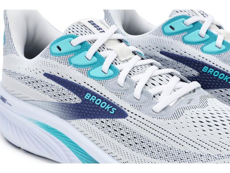 Brooks Men's Ghost 17 White/Beacon Blue/Ipanema 14 Medium