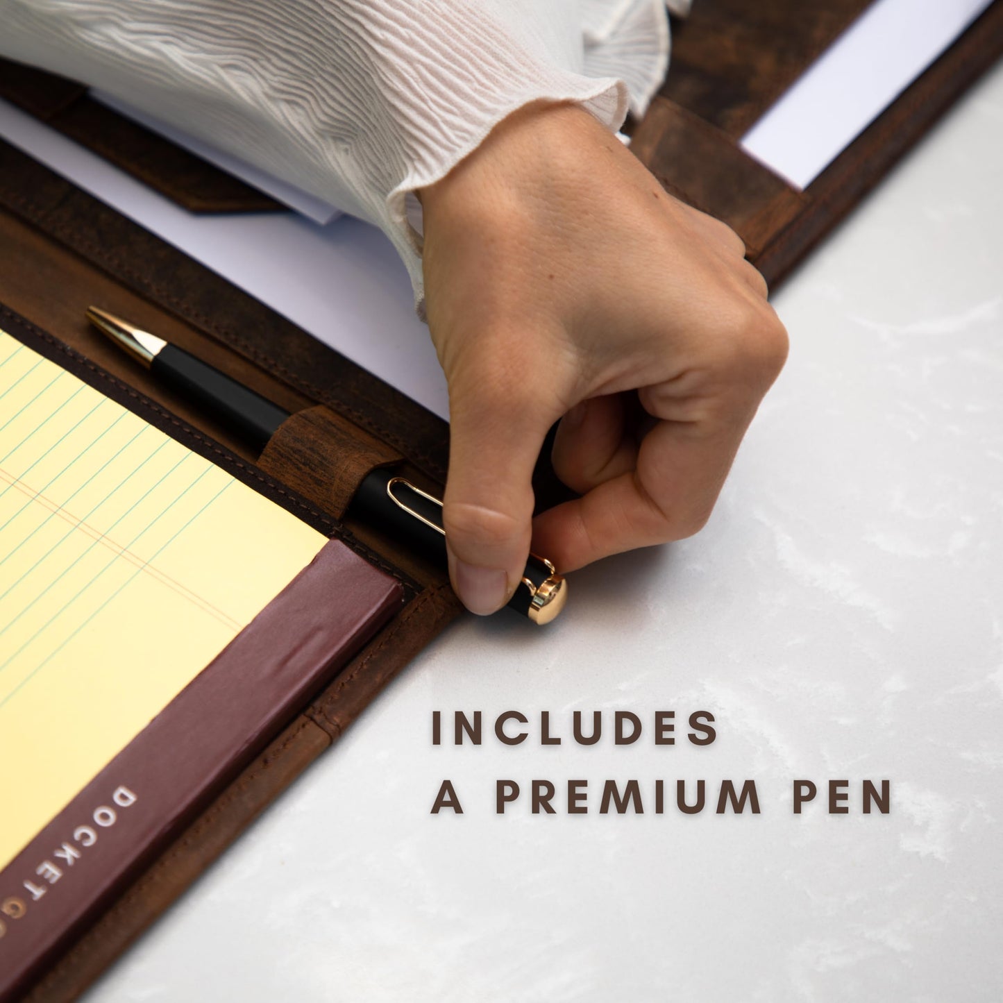 Leather Portfolio, Leather Binder with Pen, Leather Portfolio for Men and Women, Leather Padfolio, Leather Folder, Portfolio Binder, Business Portfolio Men and Women