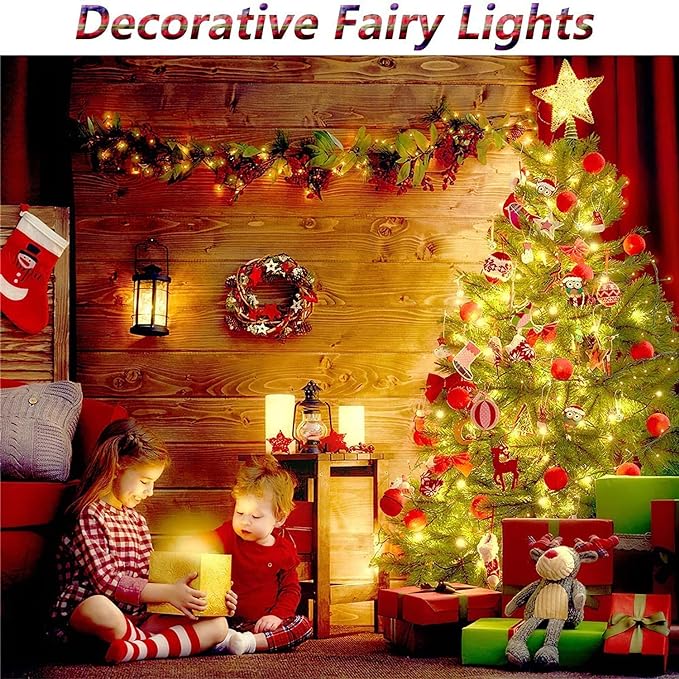 Super Long LED String Lights 99ft 300 LEDs Fairy String Lights with Switch/Timer, Indoor/Outdoor Copper String Lights with Remote, for Birthday Wedding Christmas, Plug in/8 Modes Warm White