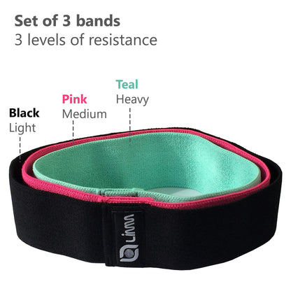 Fittest Pro by Limm Resistance Bands for Legs and Butt, Fabric Exercise Loop Bands Yoga, Pilates, Rehab, Fitness and Home Workout, Strength Bands for Booty