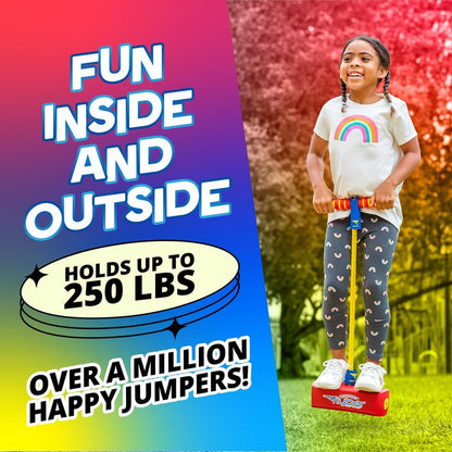 Flybar My First Foam Pogo Jumper for Kids Fun and Safe Pogo Stick for Toddlers, Durable Foam and Bungee Jumper for Ages 3 and up, Supports up to 250lbs (Red)