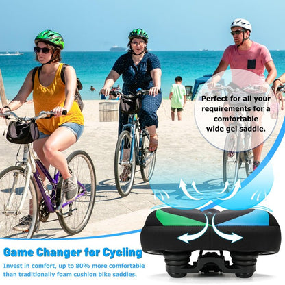 CDYWD Oversized Bike Seat for Men & Women, Comfortable Gel Padded, Extra Wide Bicycle Seat Cushion Comfort, Replacement Saddle for Peloton, Stationary Exercise Bike, Mountain Bike, Cruiser, City Bike