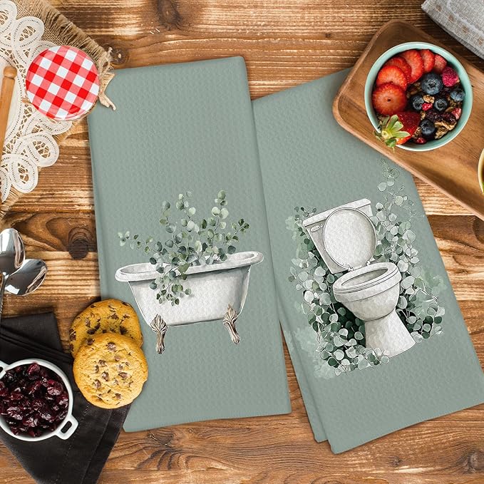 Sage Green Eucalyptus Hand Towels