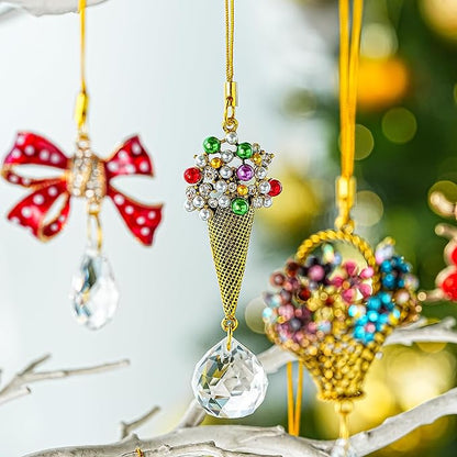 H&D HYALINE & DORA Ice Cream Christmas Decorations Ornaments 6pcs Christmas Tree Hanging Ornaments Gift Ice Cream Pendant Set for Xmas New Year Easter Birthday Home Party Supplies