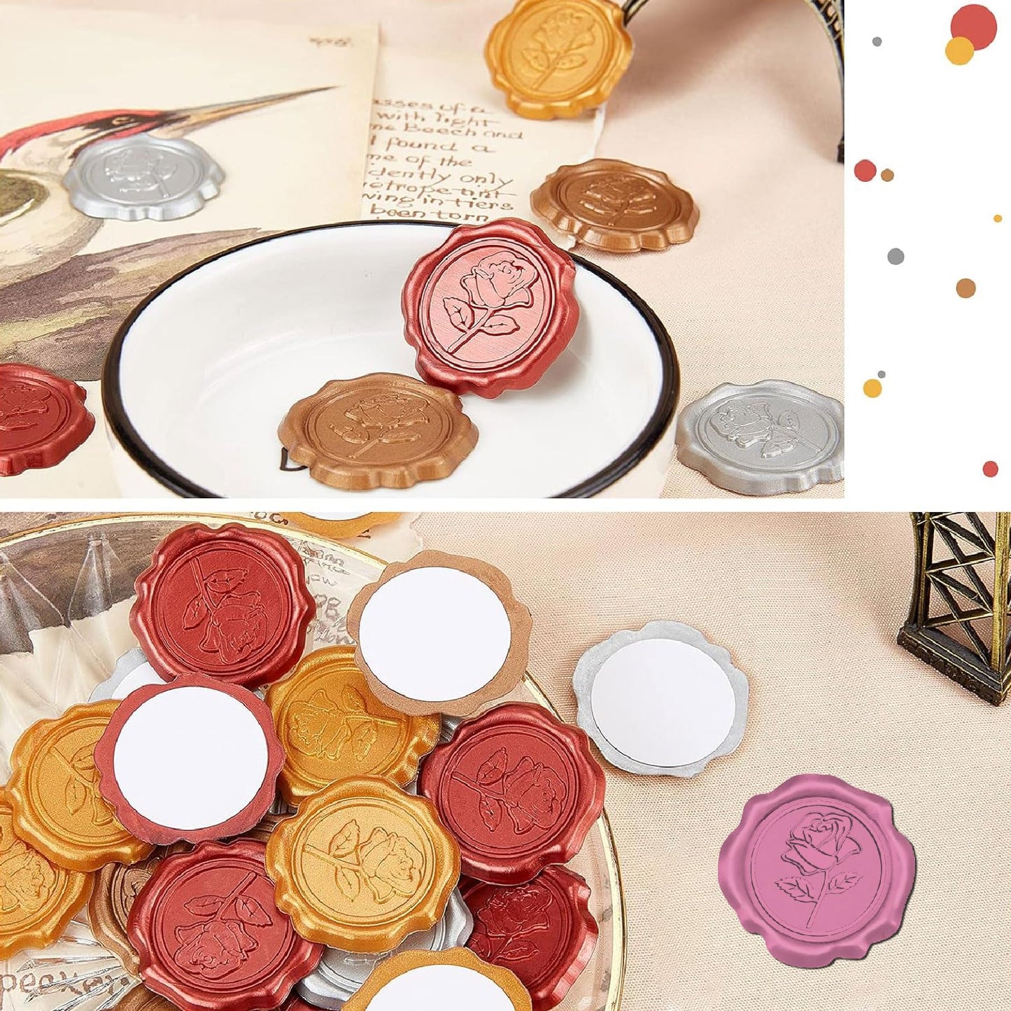 CRASPIRE Cowboy Wax Seal Stickers 50Pcs Self Adhesive Wedding Invitation Envelope Sealing Stamp Sticker Horse Vinatge Bronze for Birthday Christmas Wrapping Party DIY Craft Greeting Card Decor