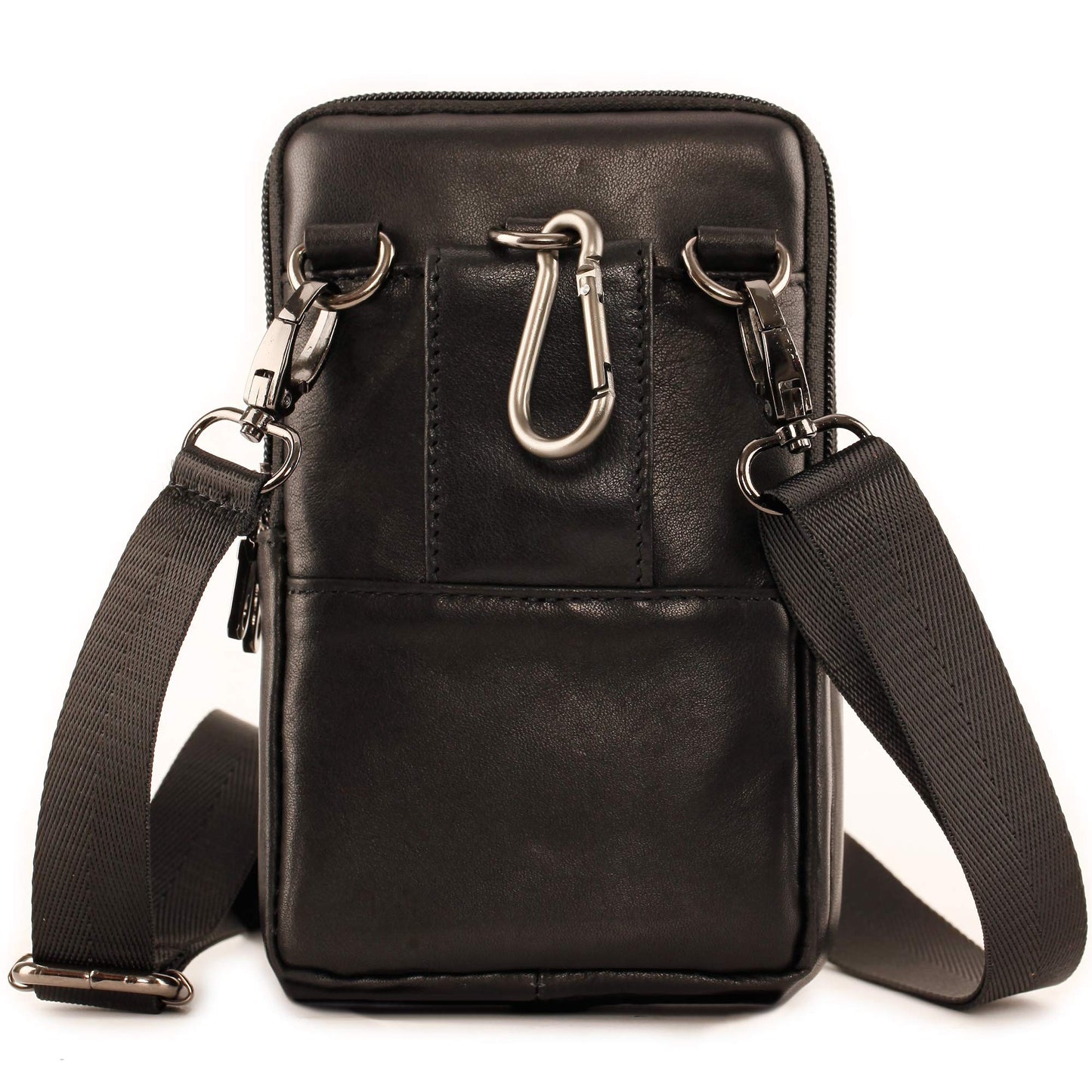 Small Mens Leather Satchel Cell Phone Holster,Vertical Belt Clip Cellphone Pouch,Purse Waist Bag Fanny Pack Compatible with Google,Zipper Phone Bag for Work,Hike