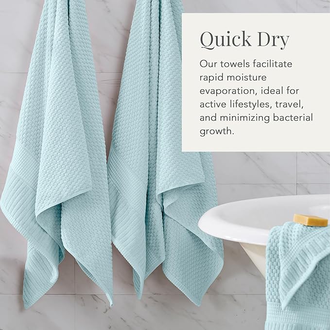 NY Loft 100% Cotton Bath Towels 4 Pack | Super Soft & Absorbent Quick-Dry Bath