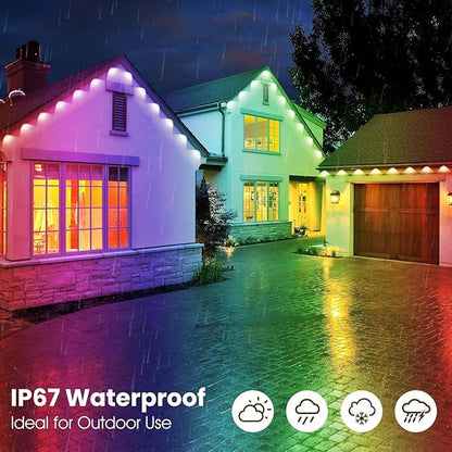 82FT Permanent Outdoor RGB Light,IP67 Waterproof Smart LED Eaves Light with App/Remote Control,for Christmas and All Holiday Decor,Daily and Accent Lighting,House Roof and Garden Lighting