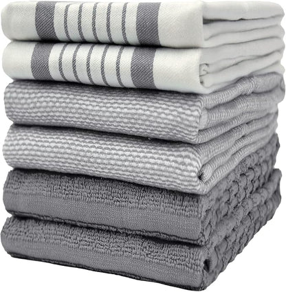 Premium Kitchen Towels | Large Cotton Dish Towels | Flat & Terry Highly